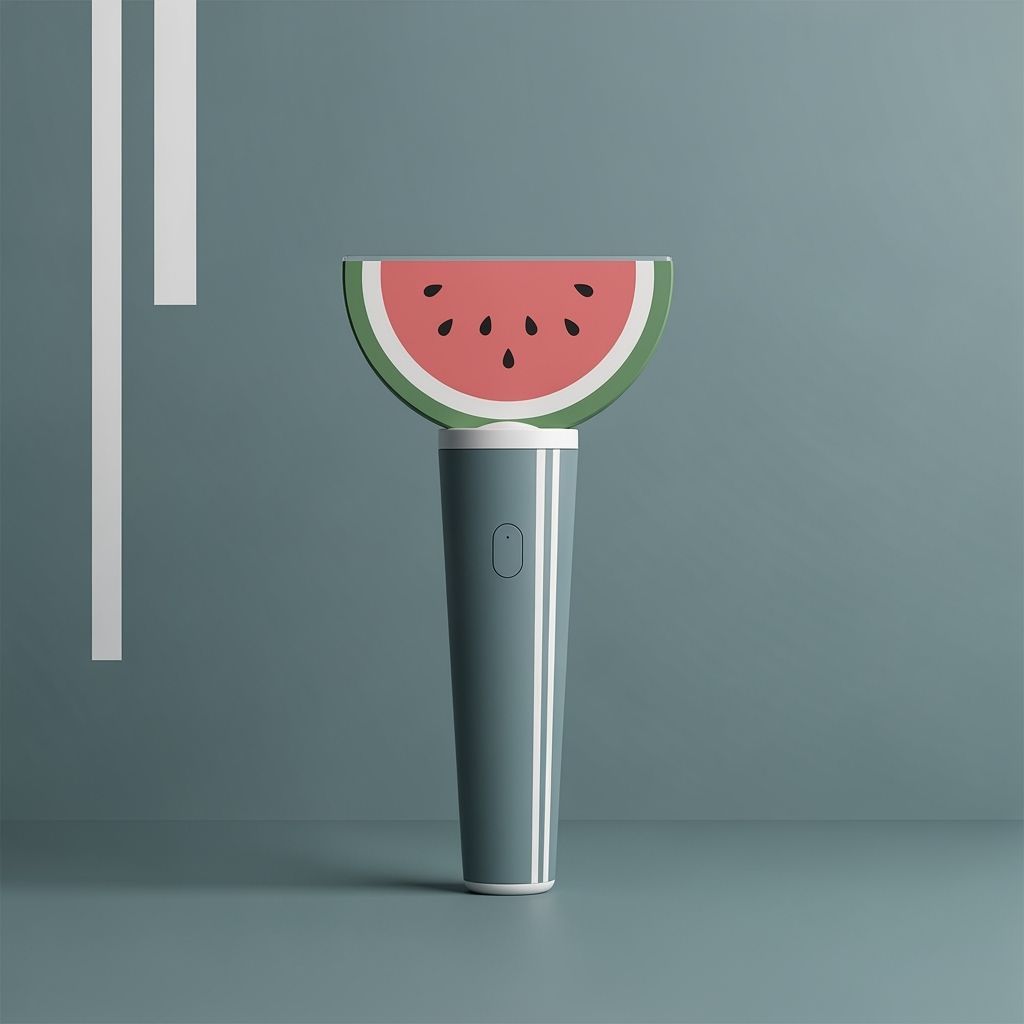 Minimalist K-Pop Light Stick with Watermelon: Contemporary S...