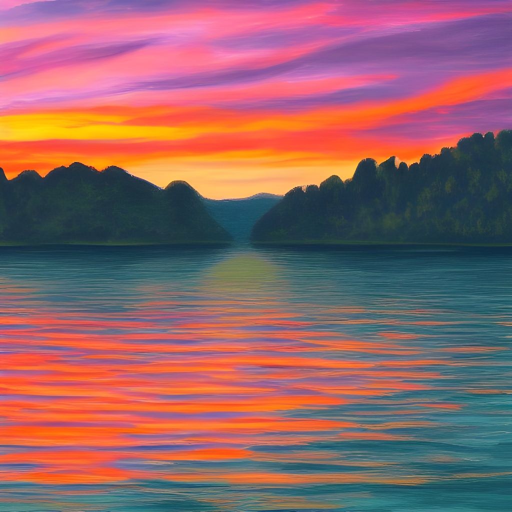 Lake Cuomo Sunset: Detailed Matte Painting