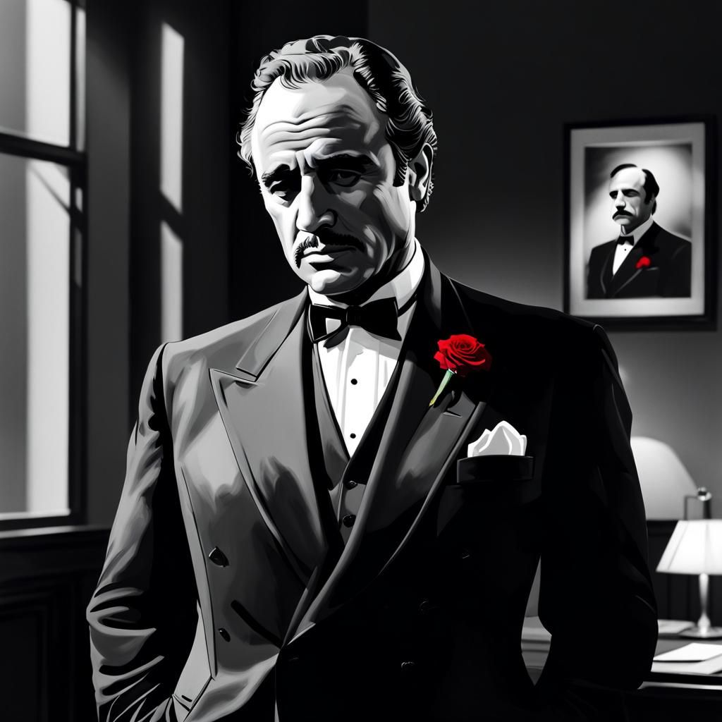 Iconic Minimalist Artwork: The Godfather Don Corleone