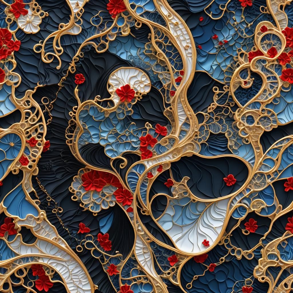 Fractal Reflection: Abstract Dress with France Map