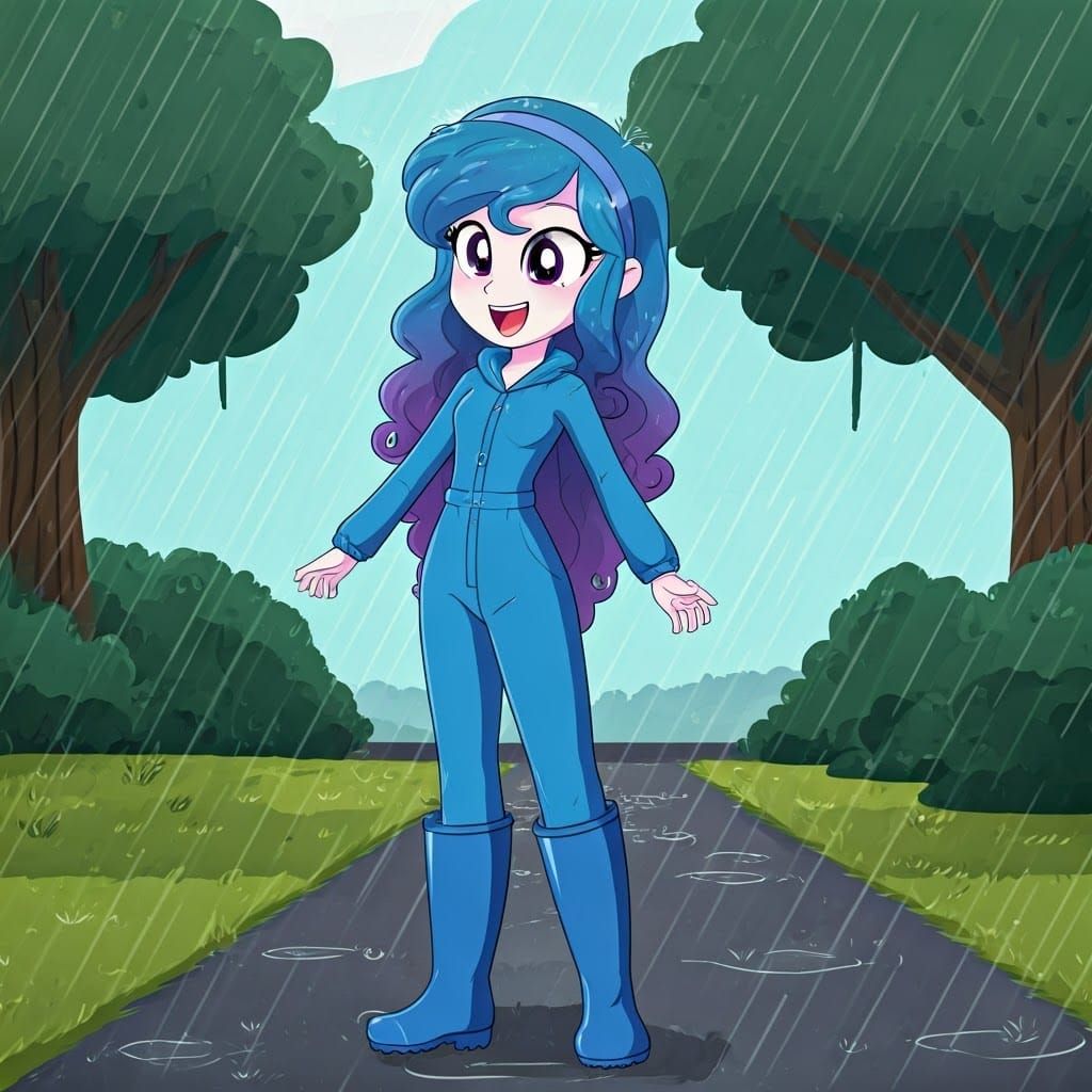 Human Izzy Moonbow in the Rain