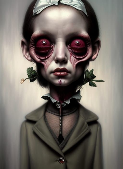 Creepy Misanthrope Portrait in Lowbrow Art Style