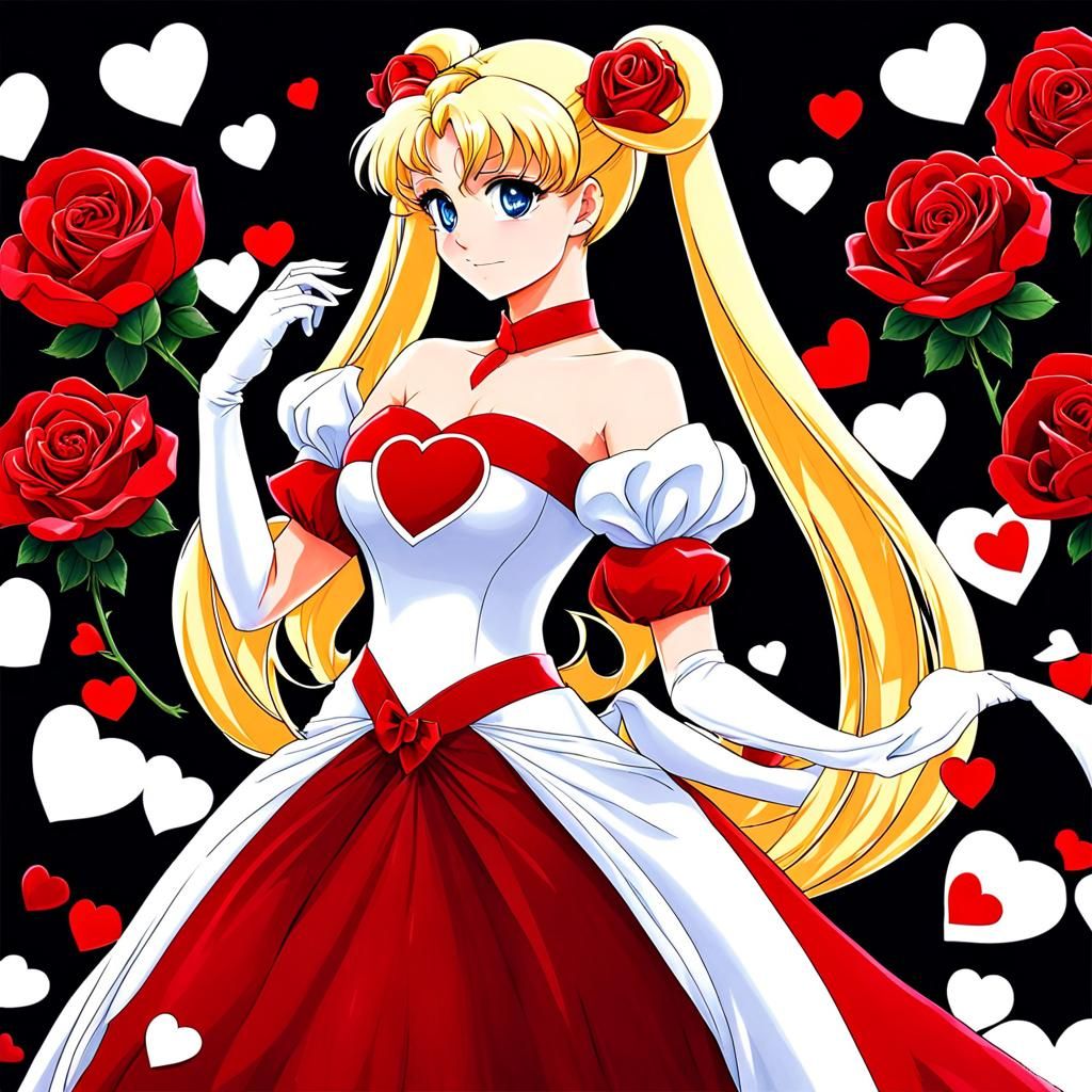 Princess Serenity in Valentine's Dress with Roses