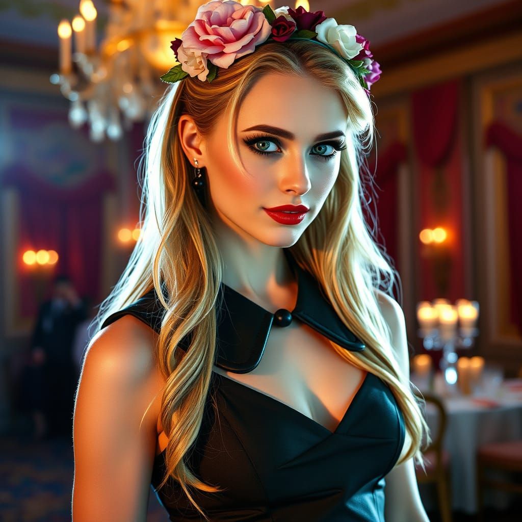 Handsome Swedish Model in Peter Pan Dress and Heels