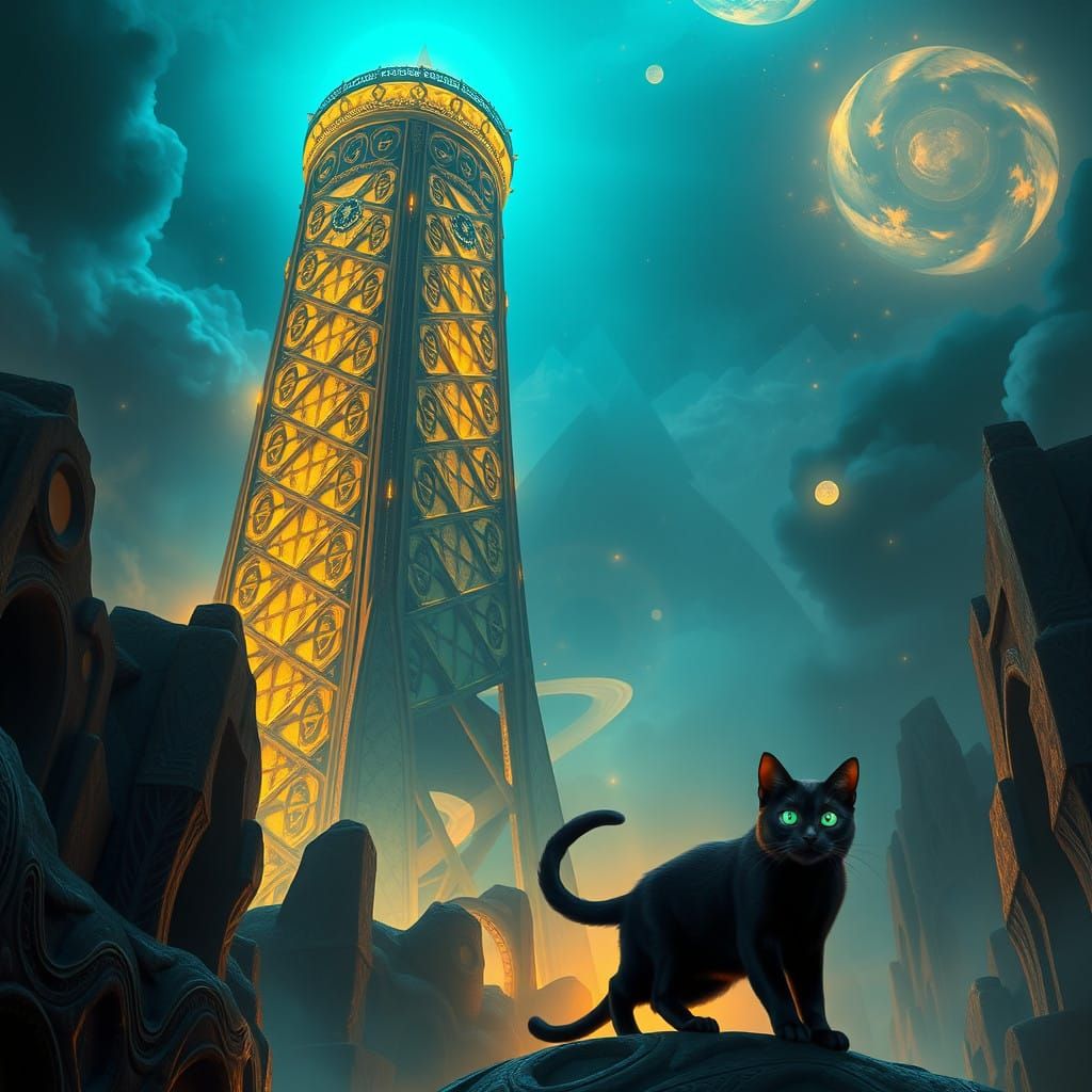 Majestic Pringles Tower Illuminated by Ethereal Glow