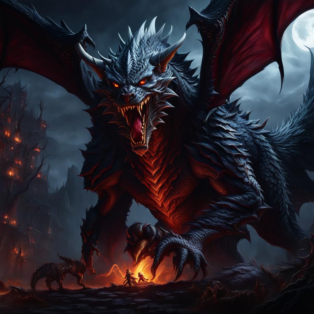 Vampire Werewolf Dragon God Fantasy Concept Art