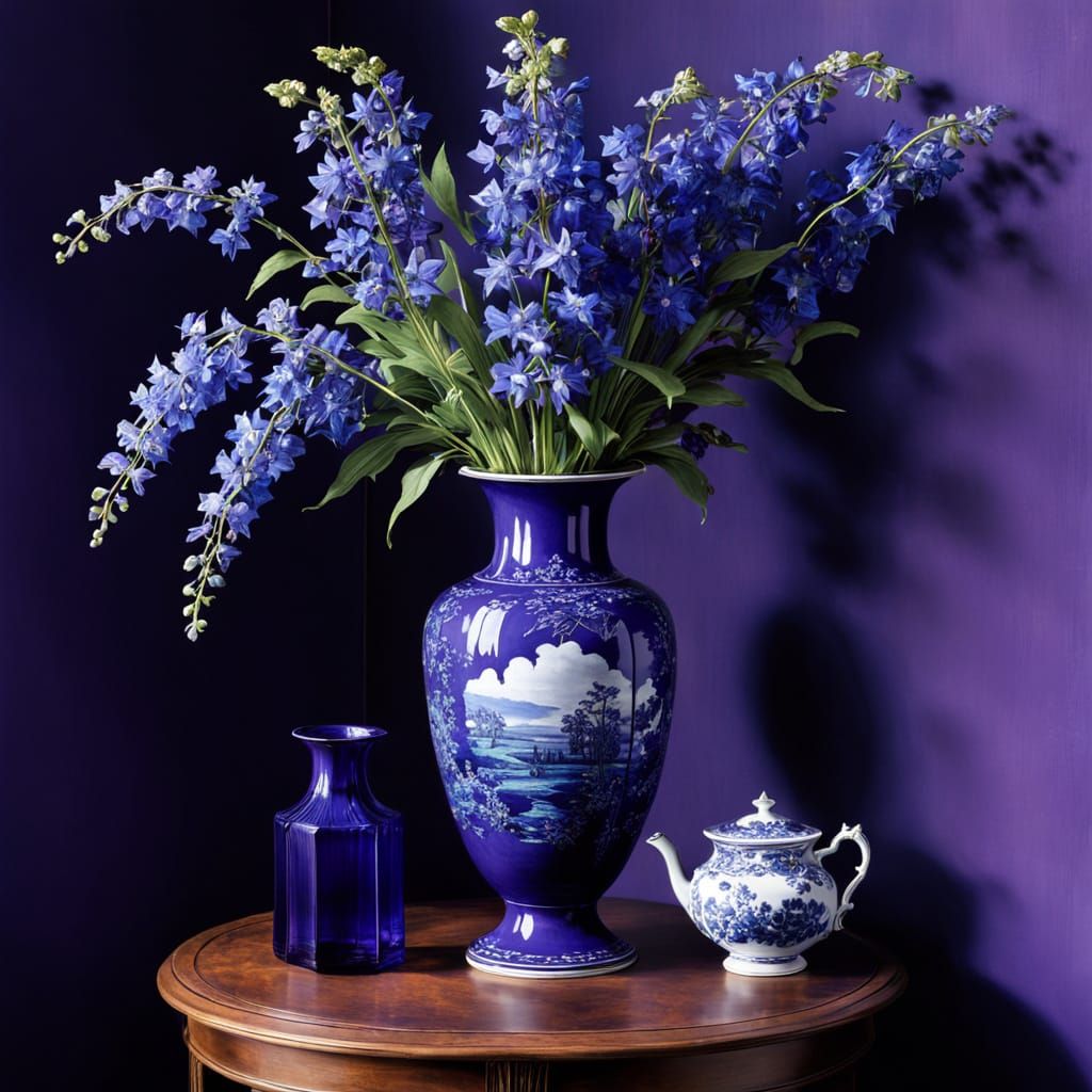 Whimsical Vase in a Rich, Dreamlike Setting