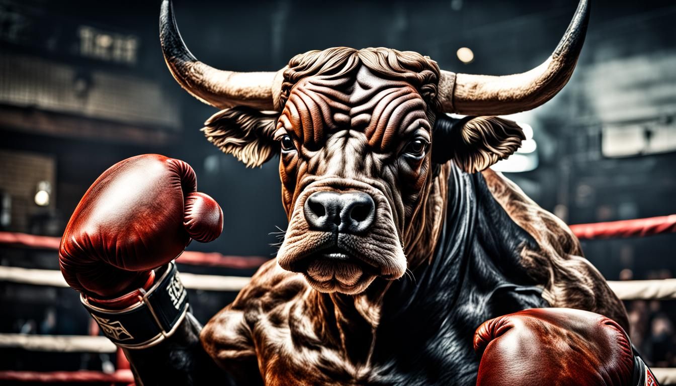 Hyperrealistic Bareknuckle Boxer Portrait: Berta The Bull