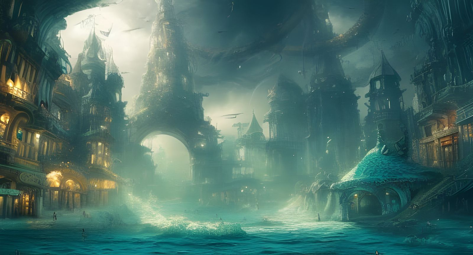 Underwater Mermen City: Epic Digital Matte Painting