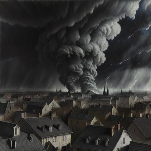 Tornado Devastation in Expressionist Style