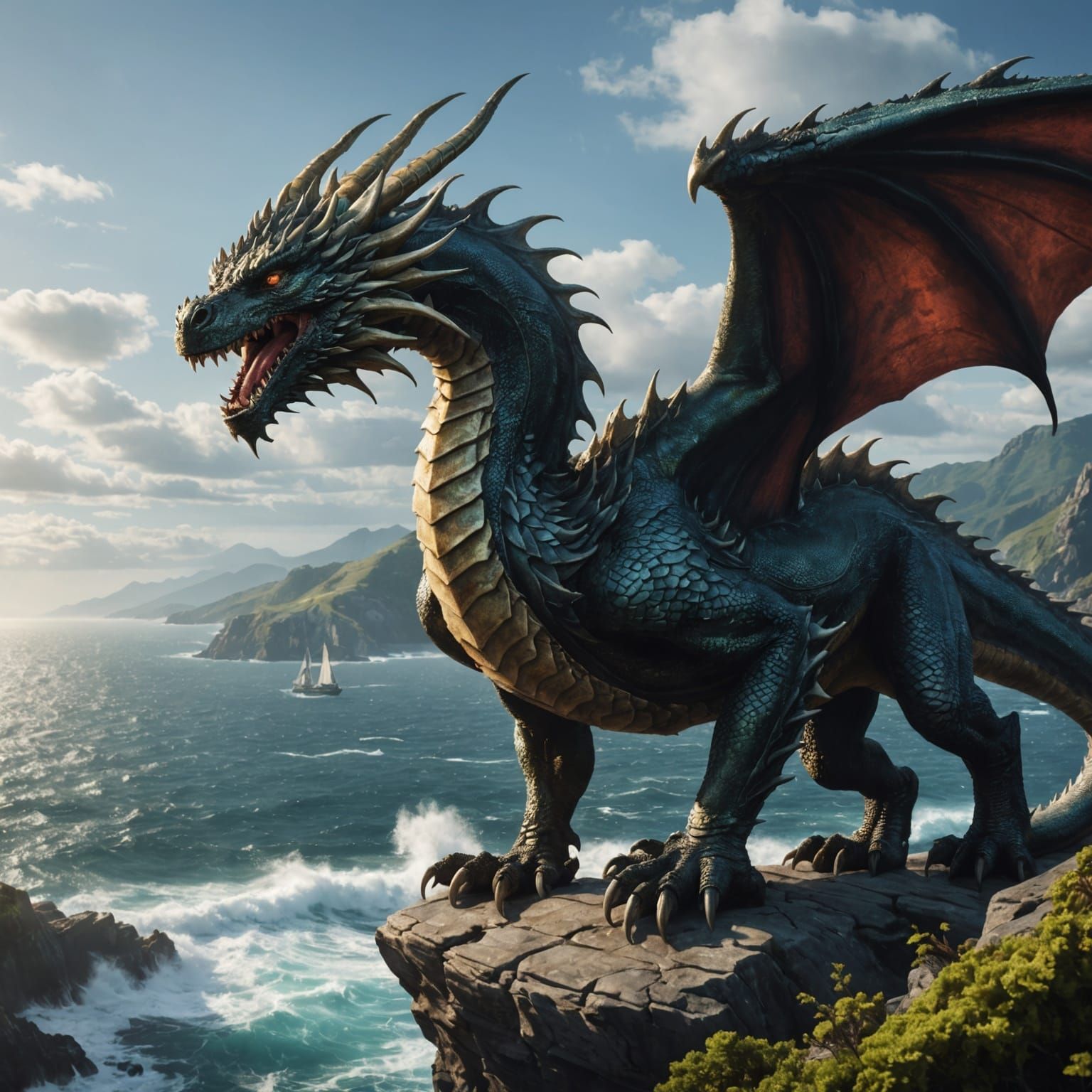 Dragon Overlooking the Sea