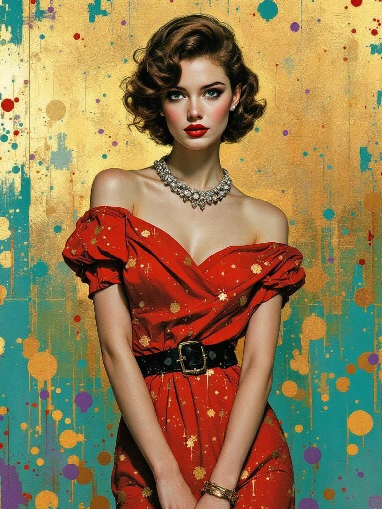 Pin-Up Fusion: Klimt, Basquiat, and Impressionism