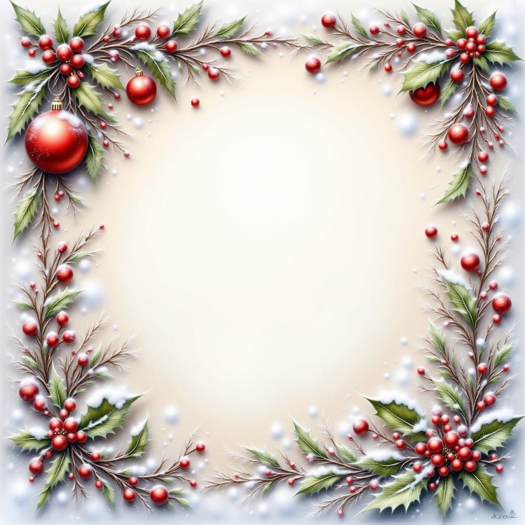 Festive Christmas Scrapbook Page with Snow and Personalizati...