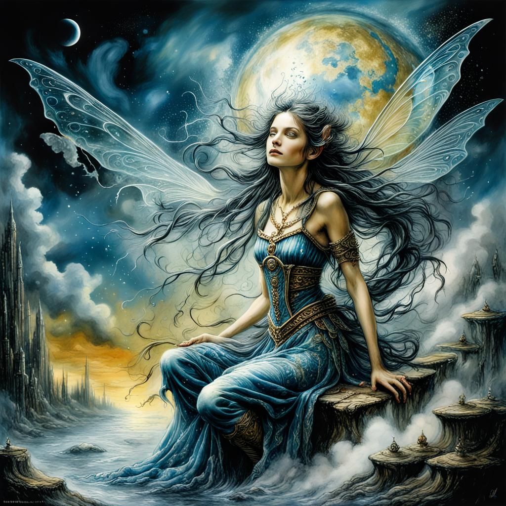 Fairy of Dreams Illustration in Mixed Media