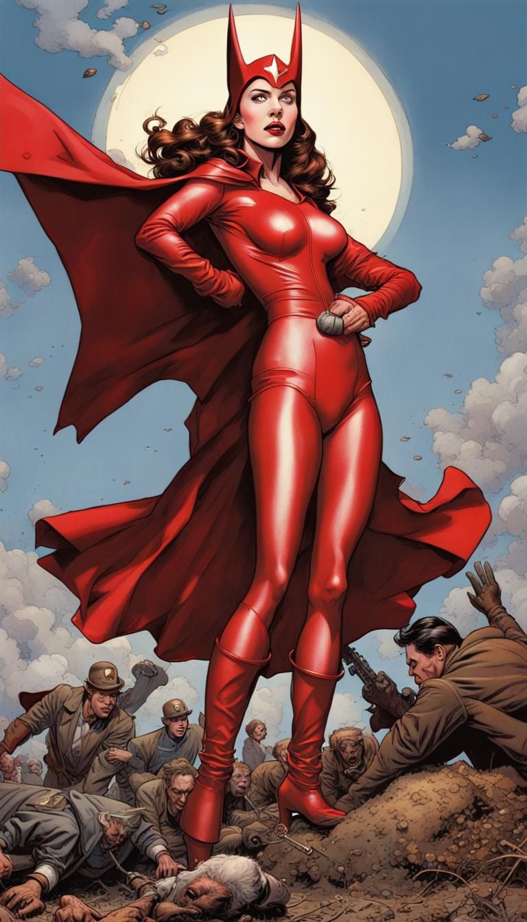 Scarlet Witch as Saturday Evening Post Illustration