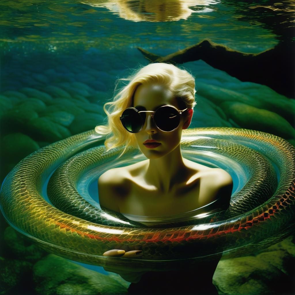 Ouroboros in Okeanos as Impasto Painting