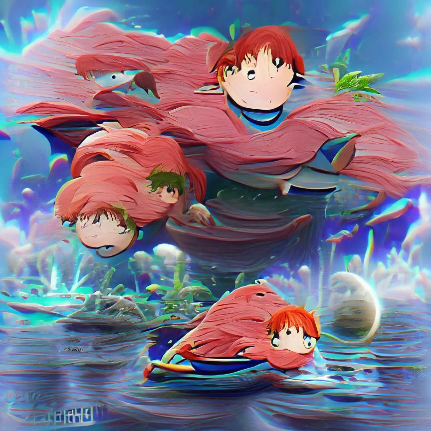 Ponyo Inspired Anime Scene