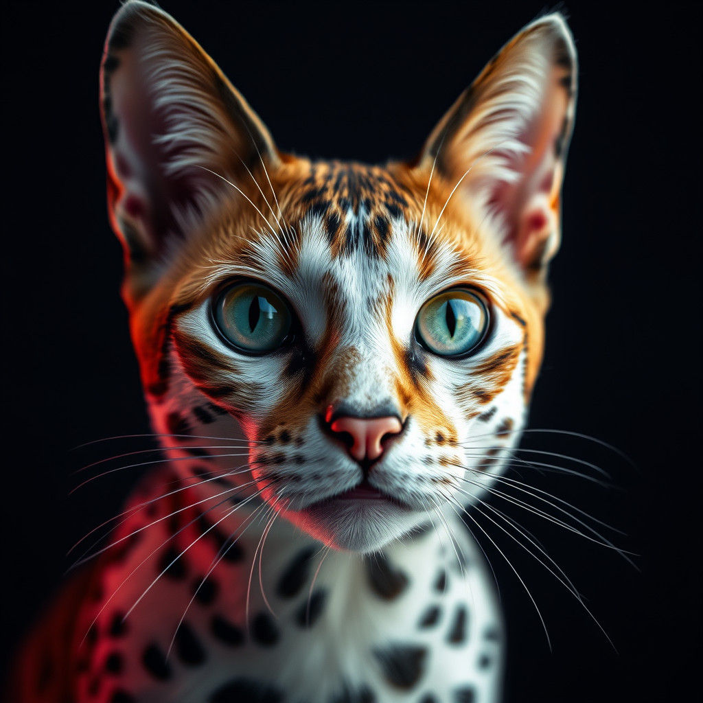 Colorful Cat Portrait in Fashion Photography Style