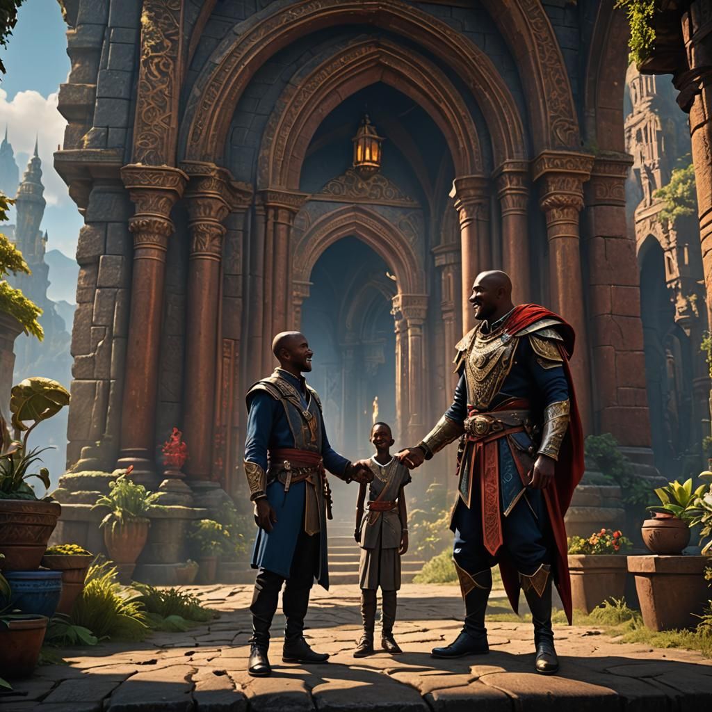 Charming Man Meeting Ledi: Fantasy Concept Art