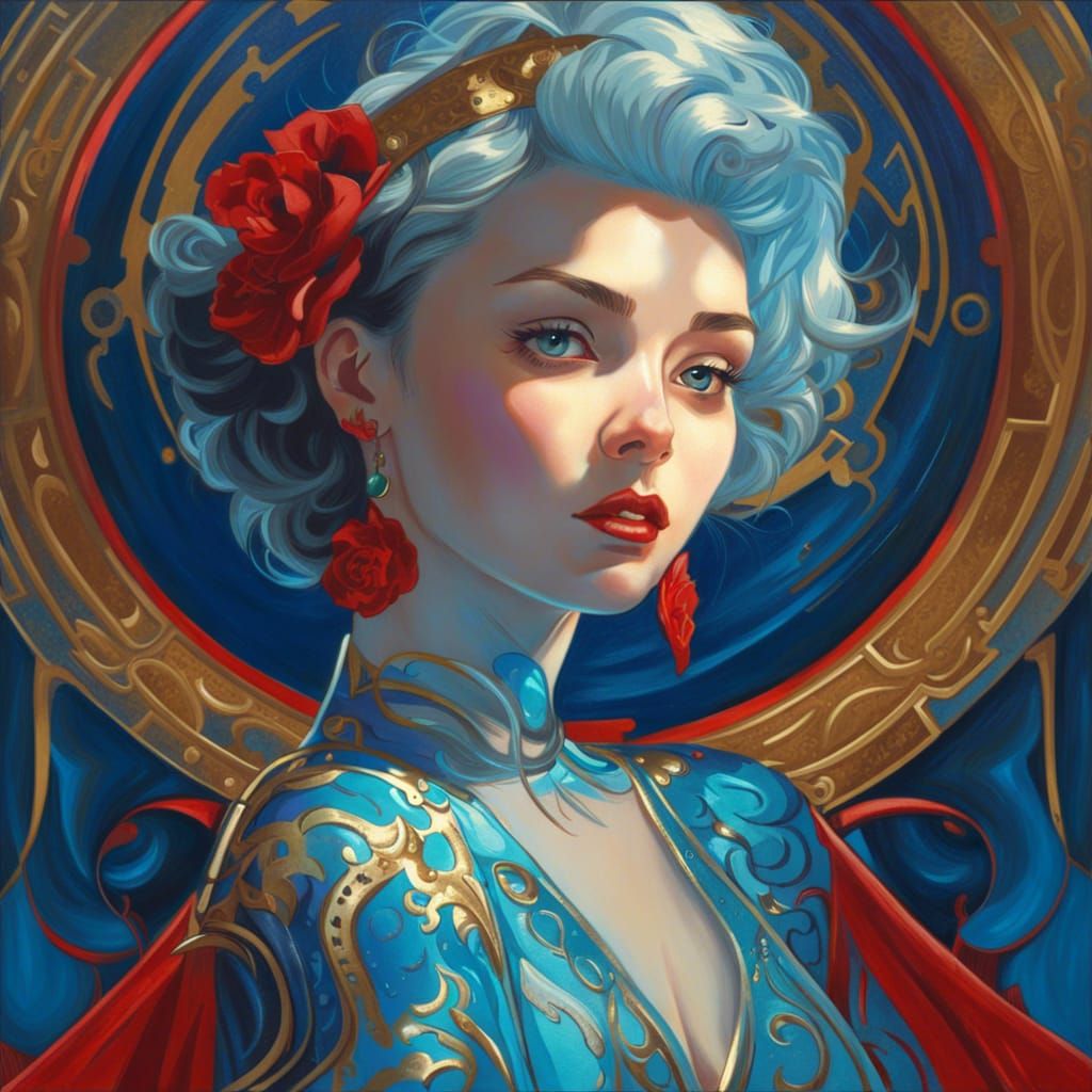 Glowing Woman Portrait in Hyperrealistic Style