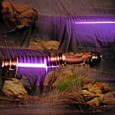 Purple Lightsaber with Copper Hilt in Star Wars Style