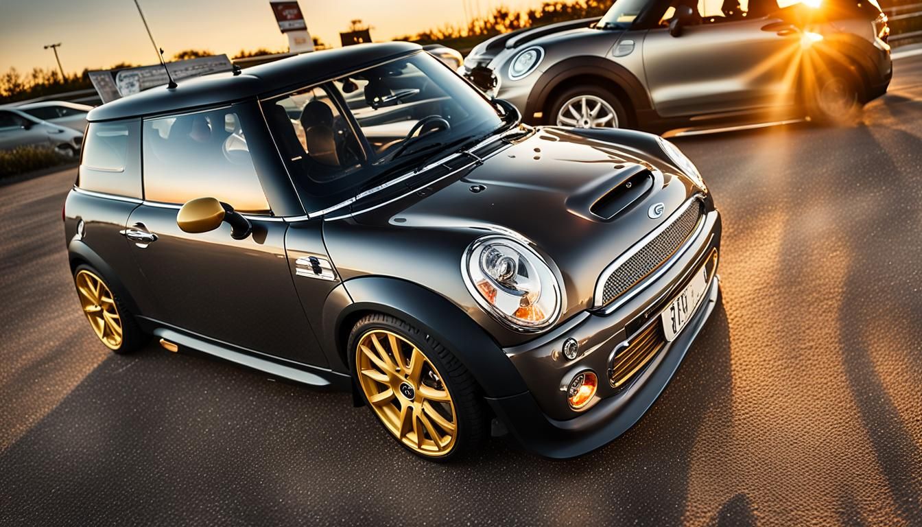 Modified Mini Cooper S in Golden Hour Light