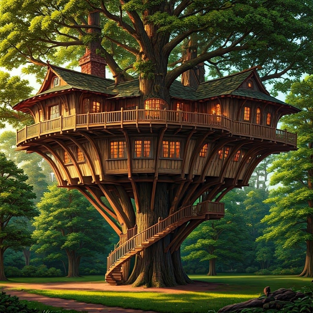 Ethereal Treehouse Mansion Soars High Above the Ground
