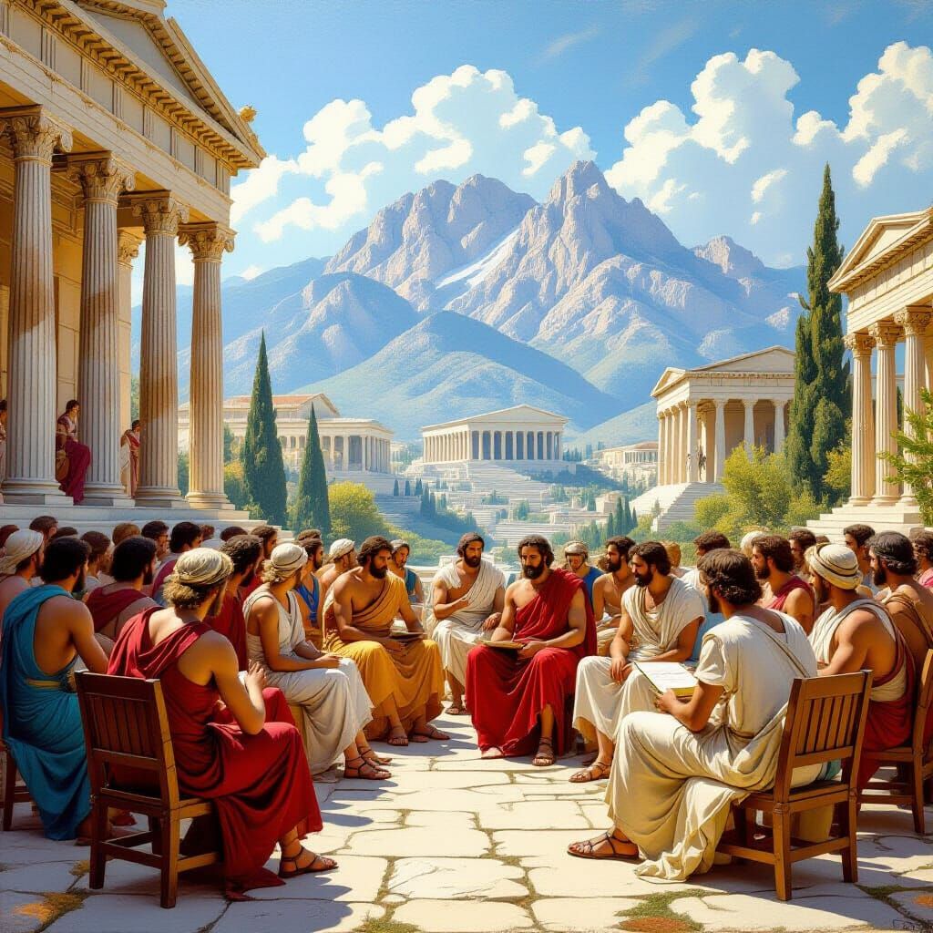 Ancient Greeks Hear Myths in Agora with Olympus