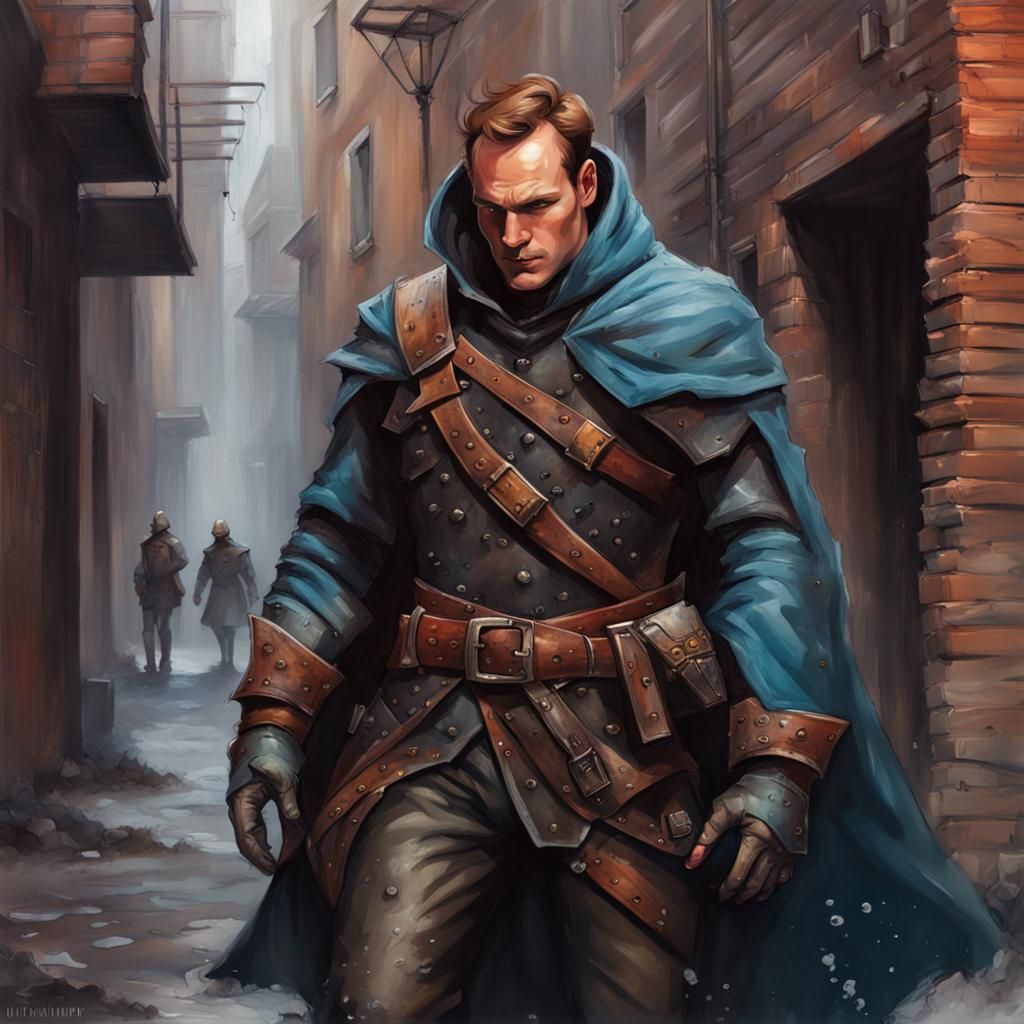 Patrolling The Alley. D&D Guard