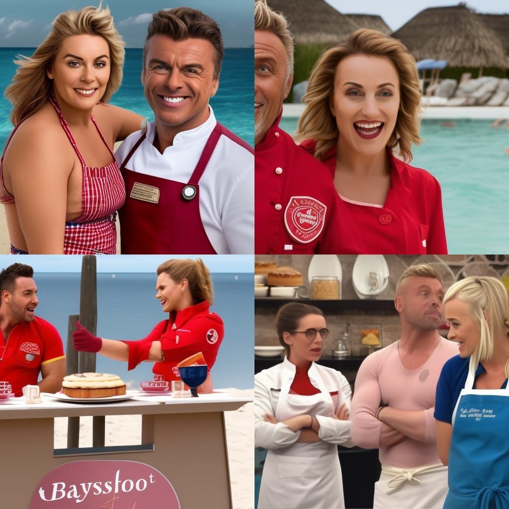 crossover between The Great British Baking Show and Baywatch