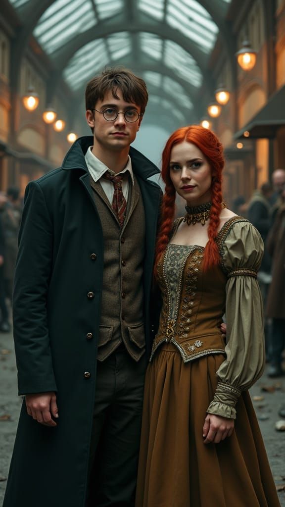 Harry Potter and Ginny Weasley in Dieselpunk Style