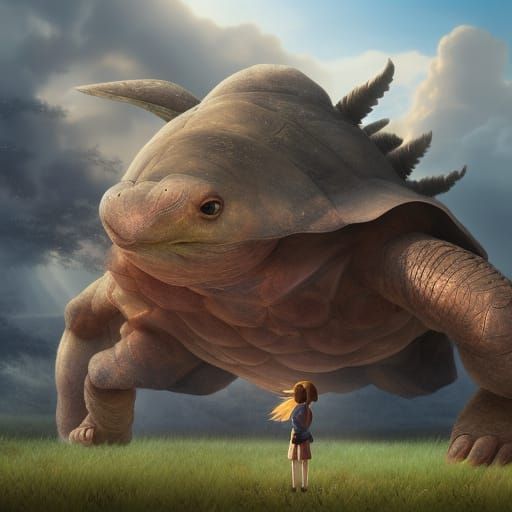 Giant Tortoise Assaults Castle: Anime Key Visual