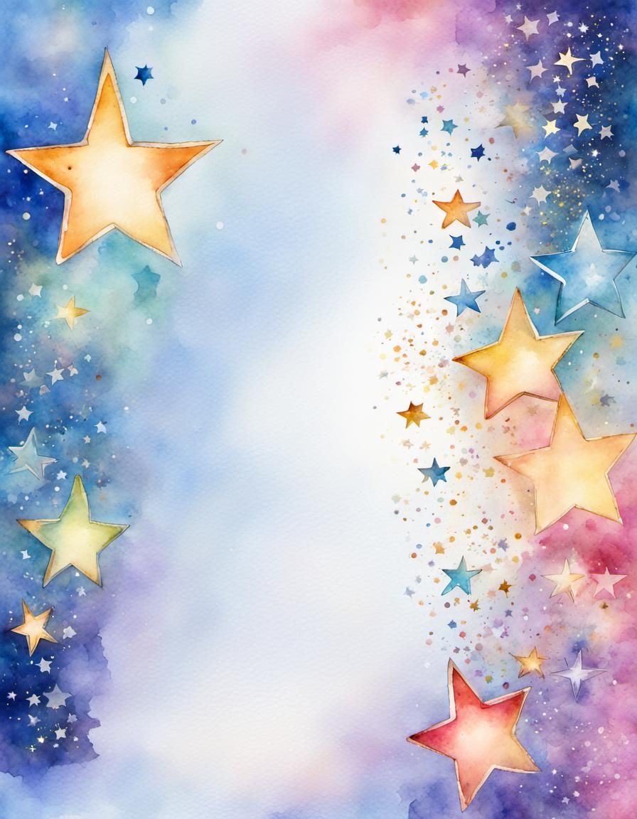 Festive Stars of David Watercolor Background