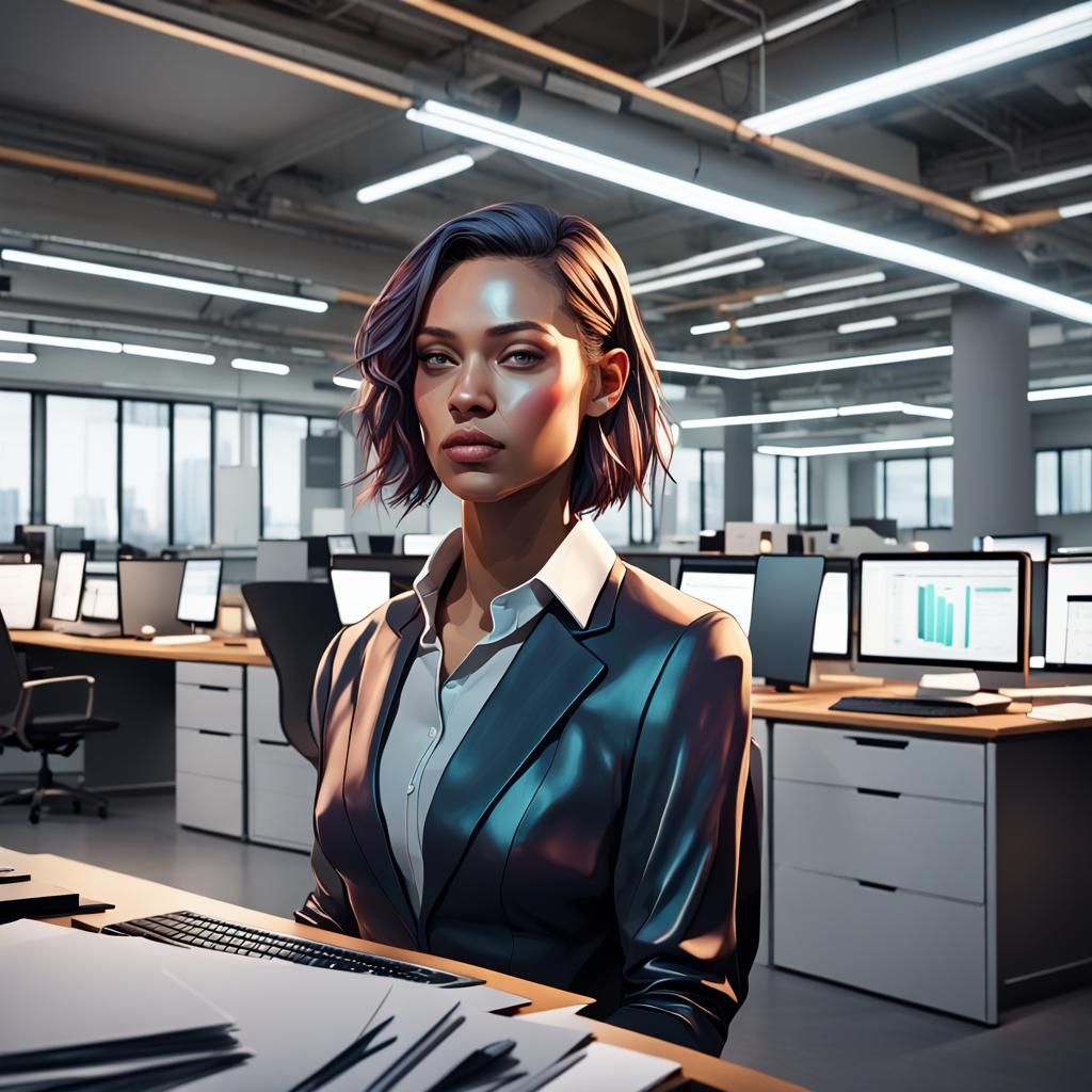 Data Analyst with AI Assistant, Detailed Portrait