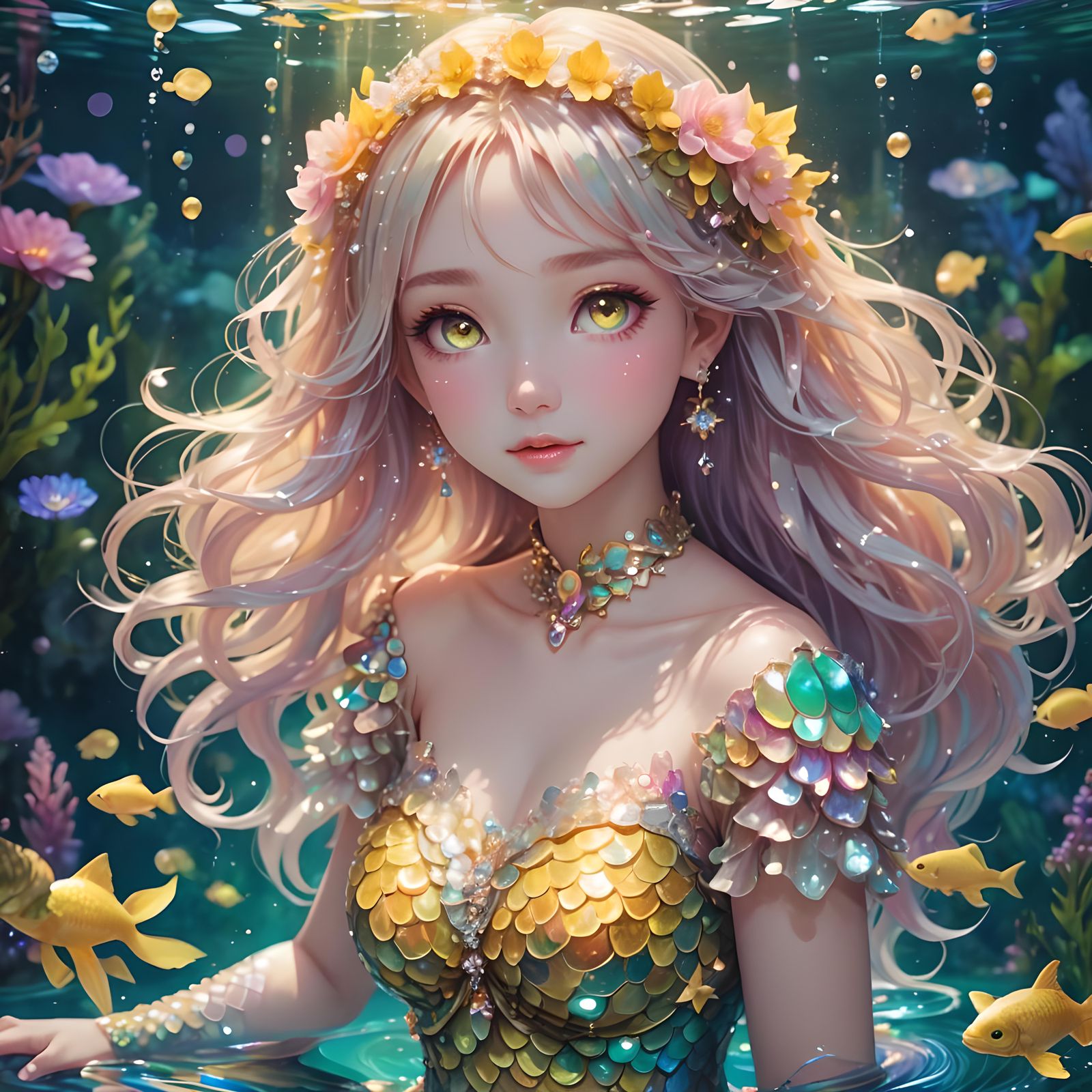 Mermaid bath in an underwater lake 🫧