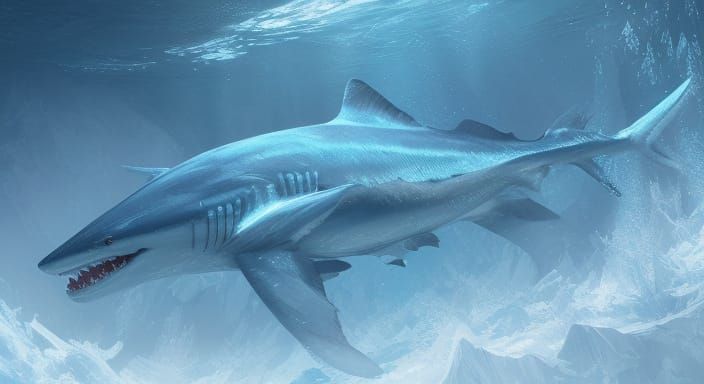 Icy Shark Concept Art in Blue