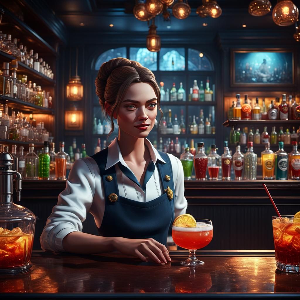 Cinematic Bartender Creates Cocktails with Dynamic Lighting