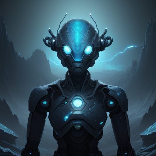 Robot Explorer on Alien World Concept Art