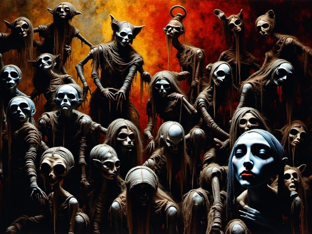 Surreal Pottery Art in Oil Painting Style