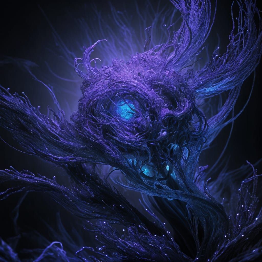 Ectoplasm in Darkness: Hyperrealistic 64 Megapixel Image