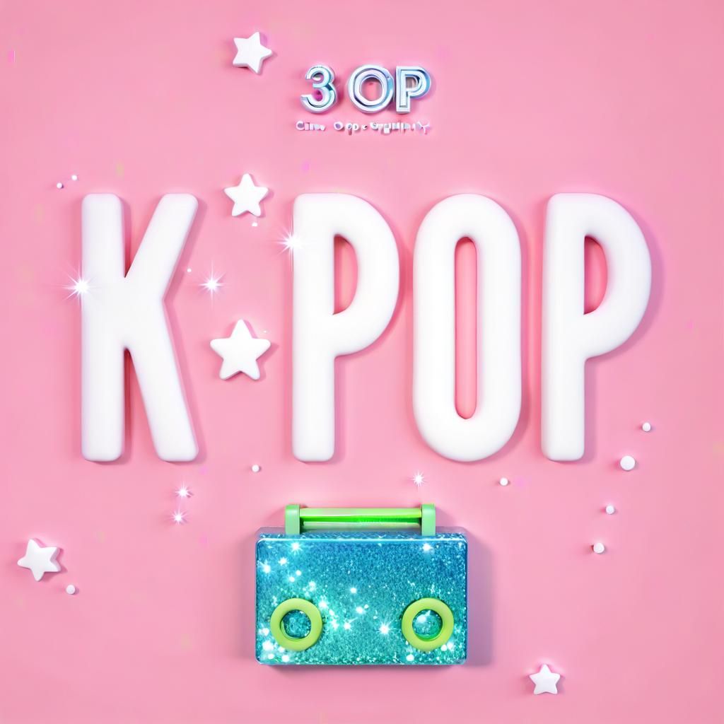 K-Pop in Dripping Glitter 3D Typography