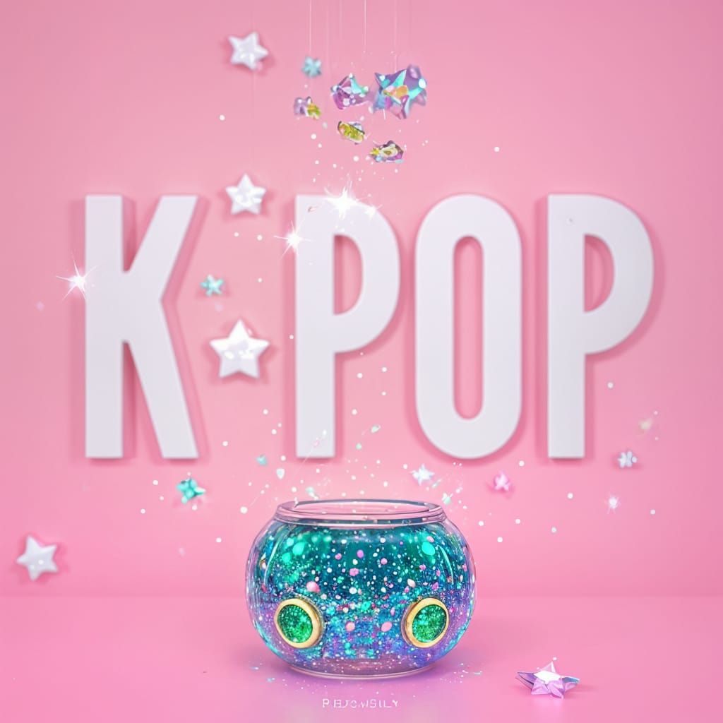 K-POP in Glittering 3D Typography