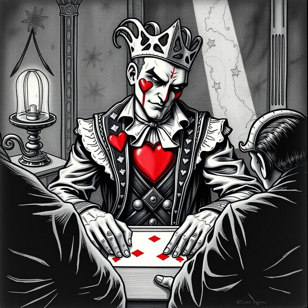 Jack of Hearts Poker Card in Comic Book Style