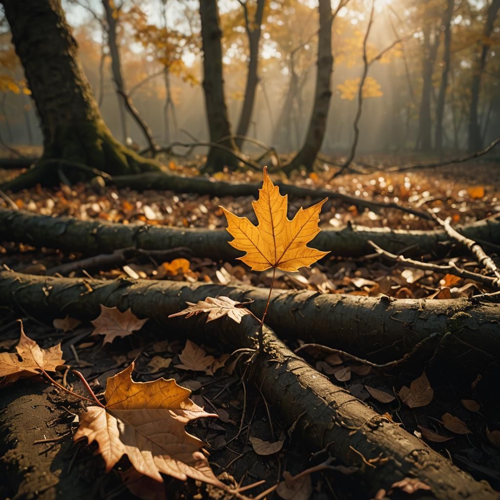 Autumn Leaf Tumbling in Romantic Style
