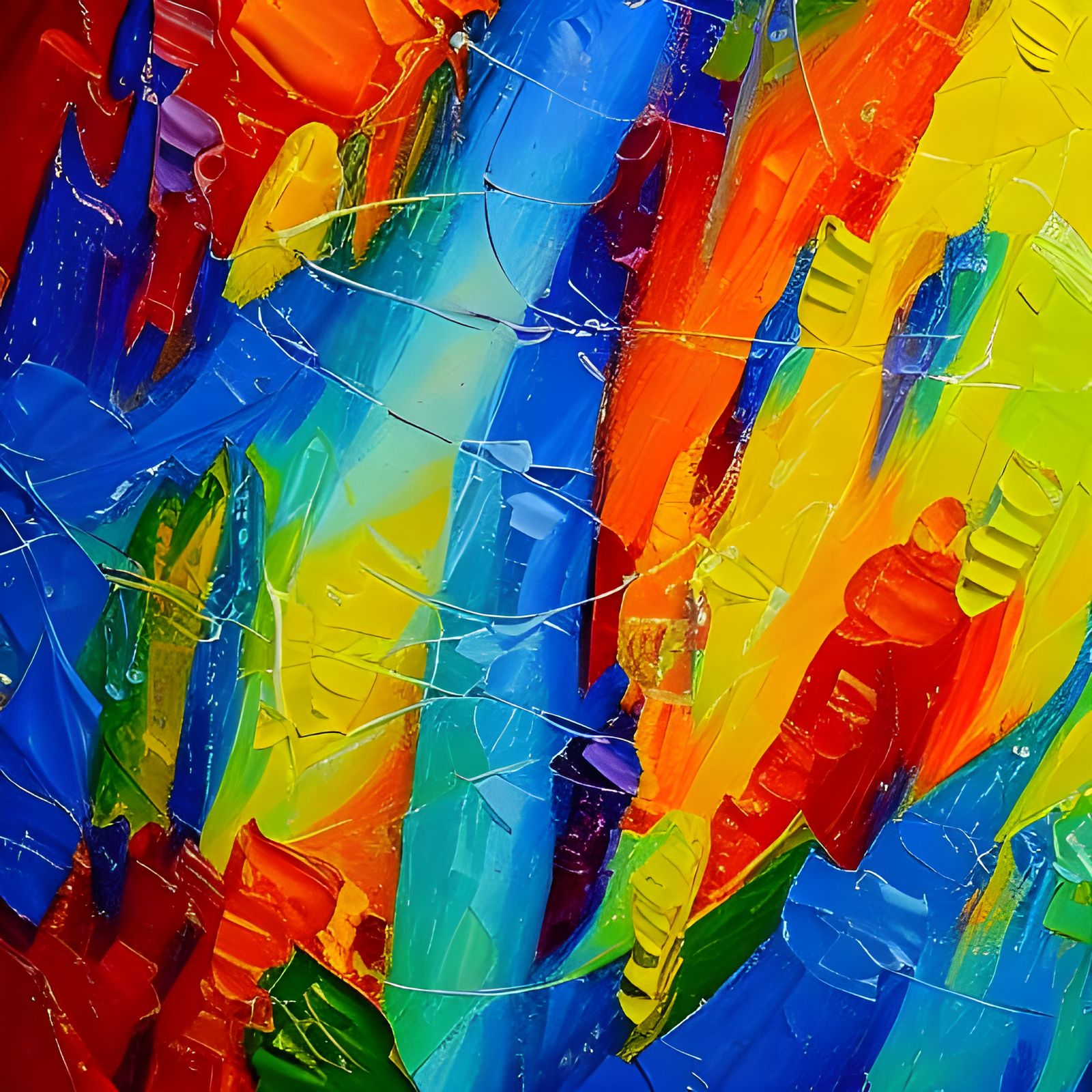 Colorful Impasto Oil Painting in Neo-Impressionism Style