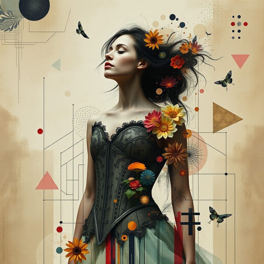 Haunted Portrait in Cyberpunk Collage