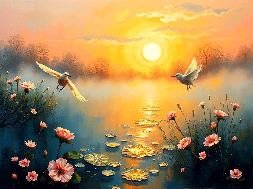 Surreal Spring Morning Revealed in Impasto Paint