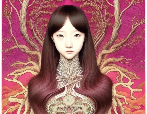 Surreal Brain Chair Fairytale Art in Vivid Colors