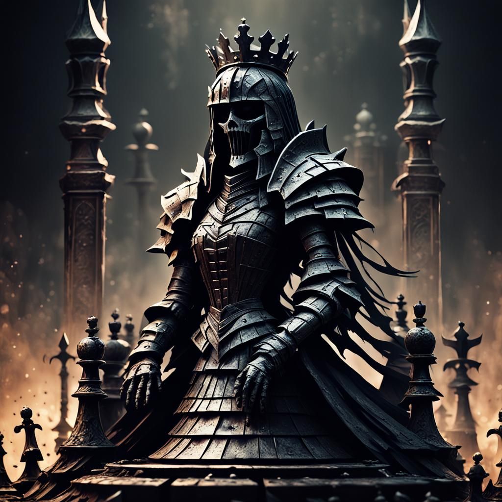 Gothic Chess Queen: Dark, Armored, and Imposing