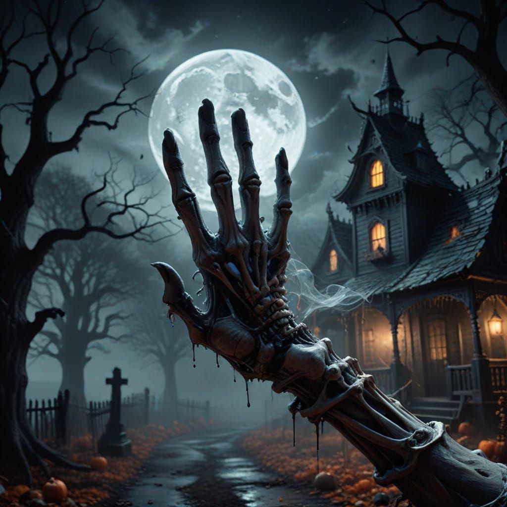 Grotesque Hand Grasps Spectral Candy Vortex